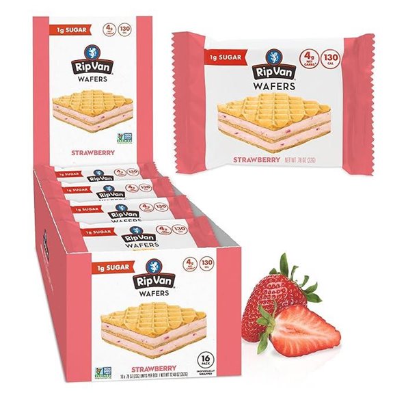 Rip Van Strawberry Keto Wafers – Vegan Low Sugar (1g)