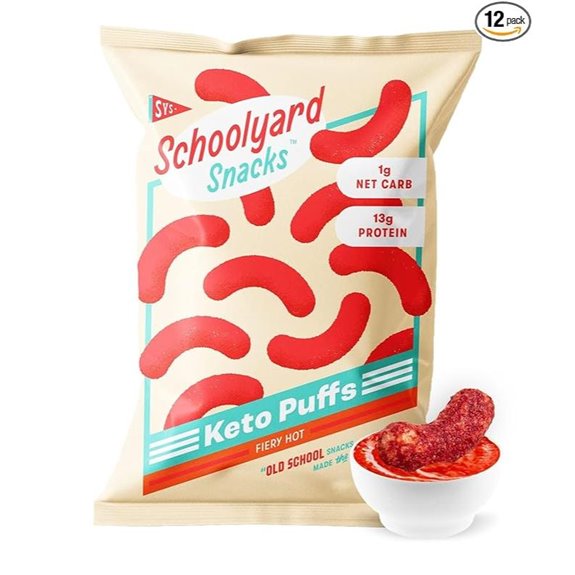 Schoolyard Keto Fiery Hot Protein Puffs (12 Pack)