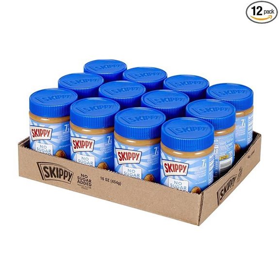 Skippy No Sugar Added Chunky Peanut Butter (12 Jars)
