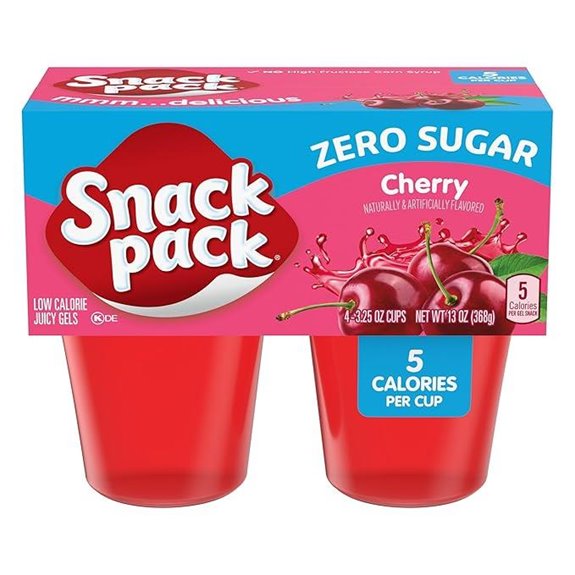 Snack Pack Zero Sugar Cherry Gel Cups (4)