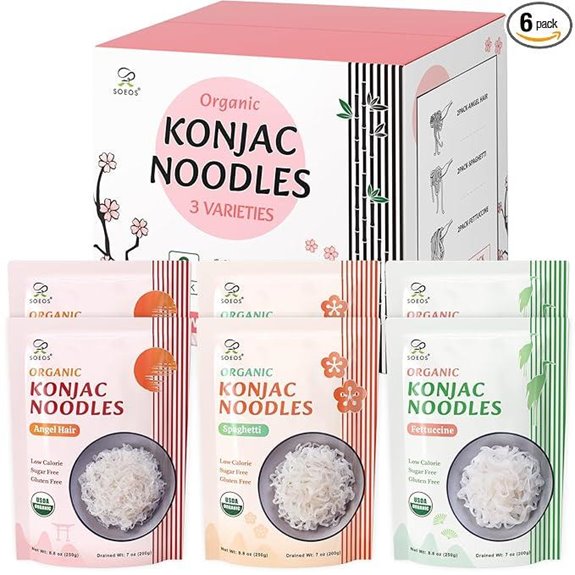 Soeos Konjac Noodles: Organic Shirataki 3 Varieties (Pack)