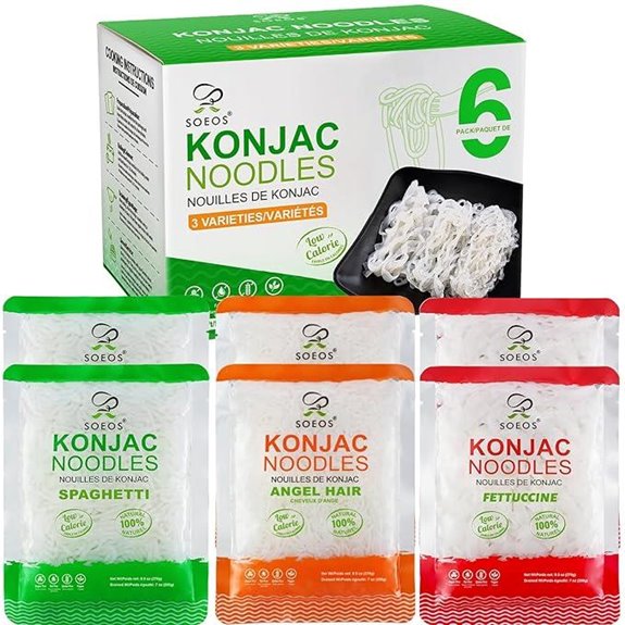 Soeos Konjac Noodles 6-Pack 52.8 oz Assorted Varieties