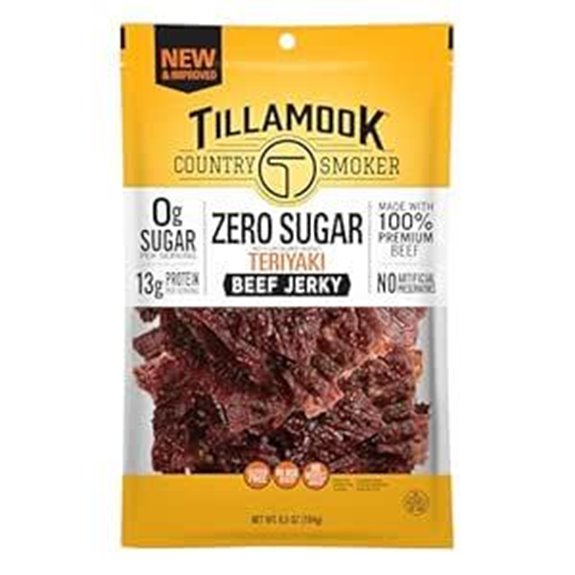 Tillamook Beef Jerky Teriyaki 6.5 oz Keto Zero Sugar