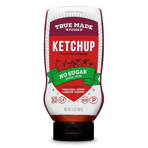 True Made Foods No Added Sugar Vegetable Ketchup Squeeze 17 Oz