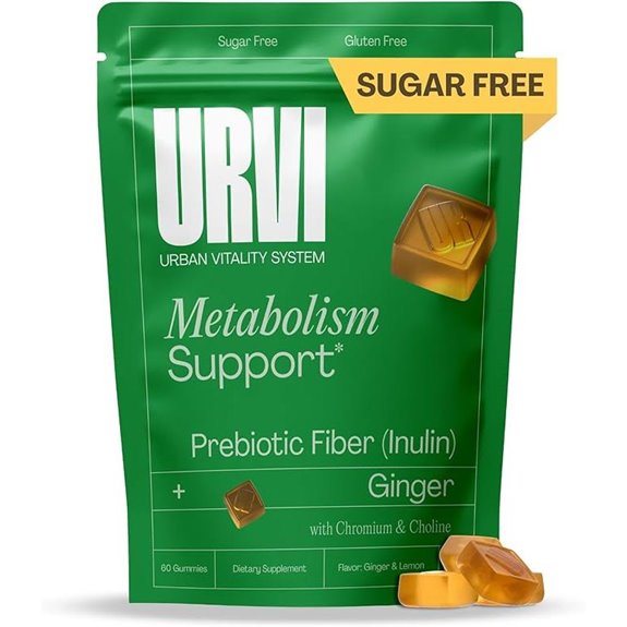 URVI Metabolism Gummies: Gut Health Sugar-Free Ginger-Lemon