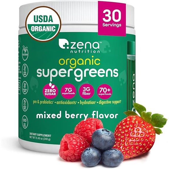 Zena Organic Super Greens Powder (30 Servings)