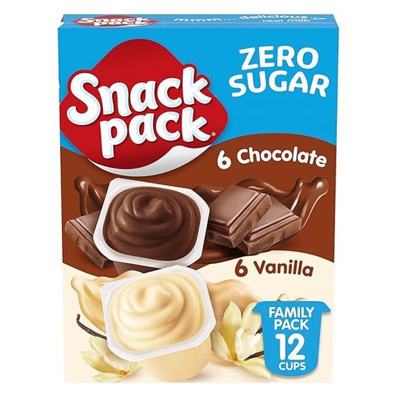 Zero Sugar Chocolate & Vanilla Pudding Cups (12)
